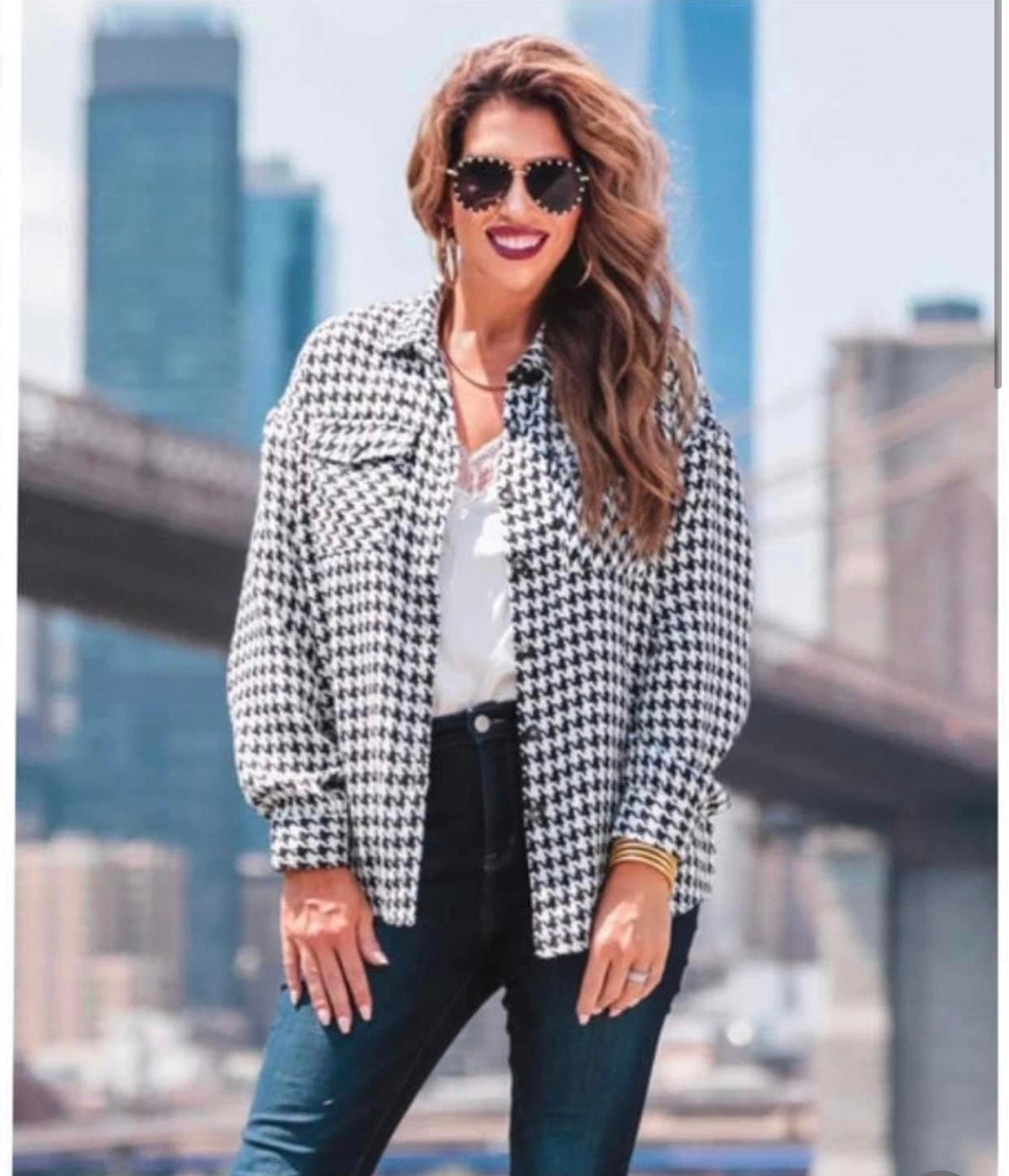 Houndstooth Shacket Rustic Klass Boutique